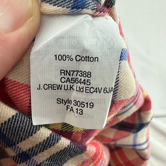 J. Crew The Perfect Shirt Womens Small Cotton Plaid Red Blue Preppy Classiccore - Picture 5 of 6